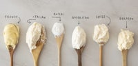 different types of icing on wooden spoons