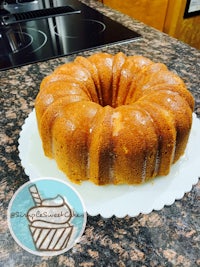 a bundt cake sitting on top of a counter