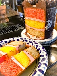 a slice of cake on a plate